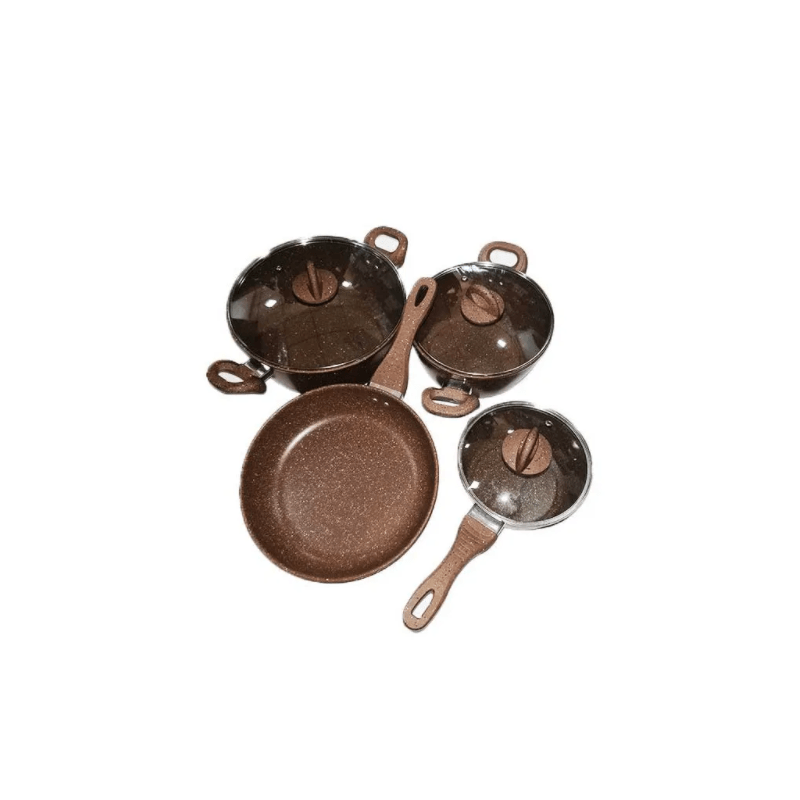 Huochu 7 Piece Marble Coated Cookware Set The Factory Outlet