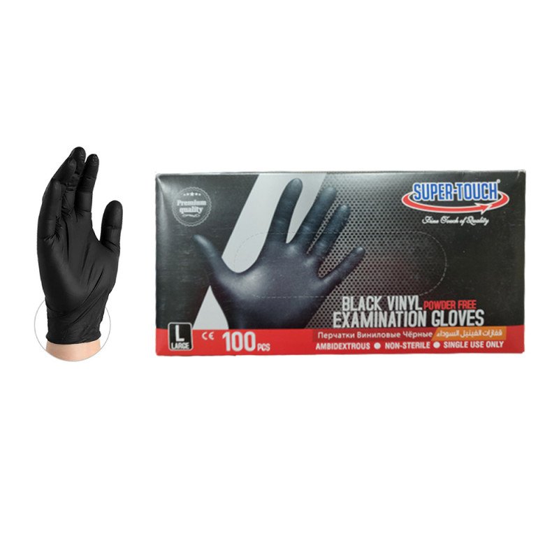 Black Vinyl Gloves Powder Free Large Smart Packaging Solutions