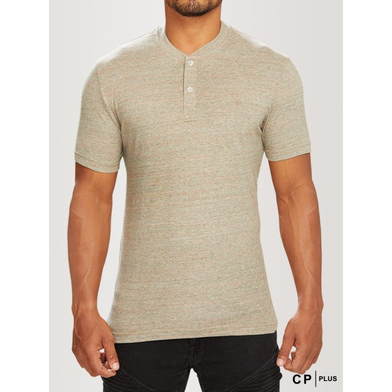 Ecru Vario Henley Neck TShirt 080 CP Clothing