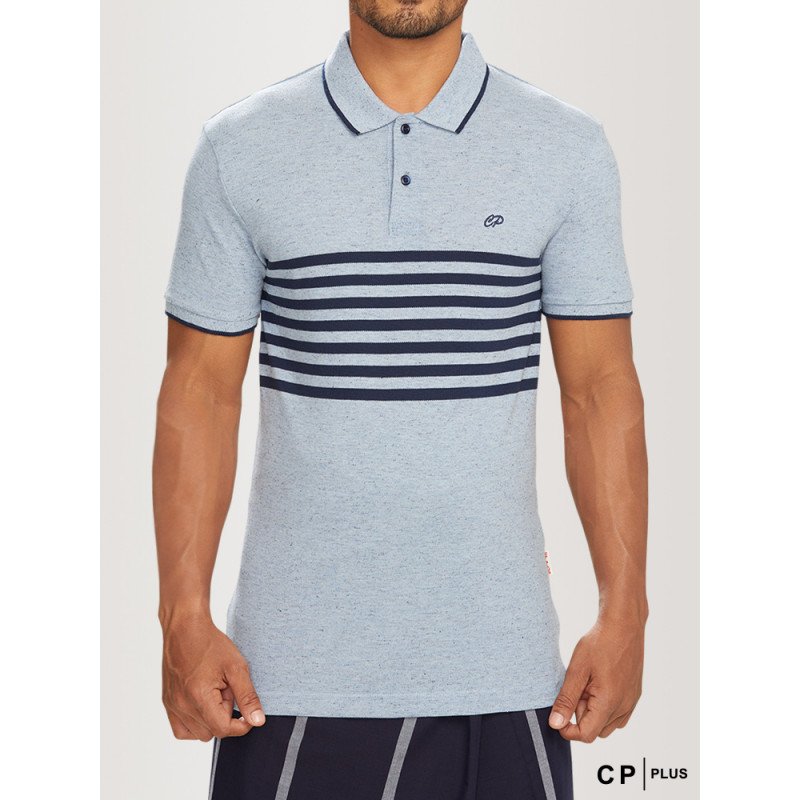 Blue Striped Slim Fit Polo 069 Cp Clothing