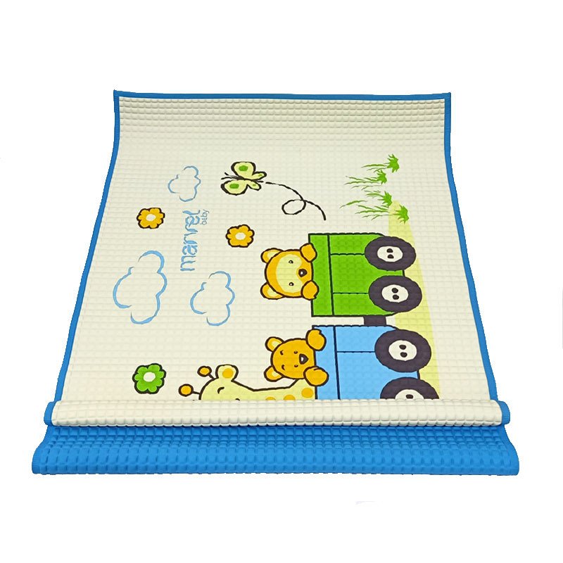 Air Filled Rubber Cot Sheet 60x90cm White & Blue Printed Kids Island