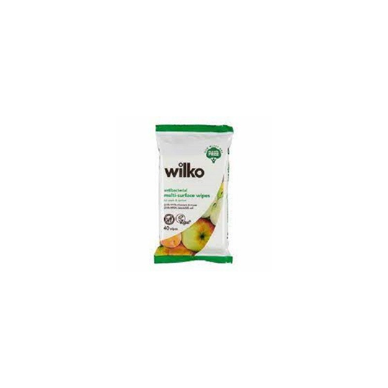 Wilko Antibacterial Multi Surface Fuji Apple & Apricot 40 Wipes The