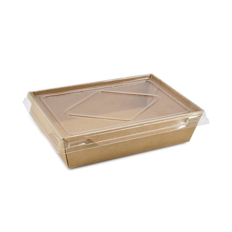 Kraft Lunch Box 1200ml + Clear Lid Smart Packaging Solutions