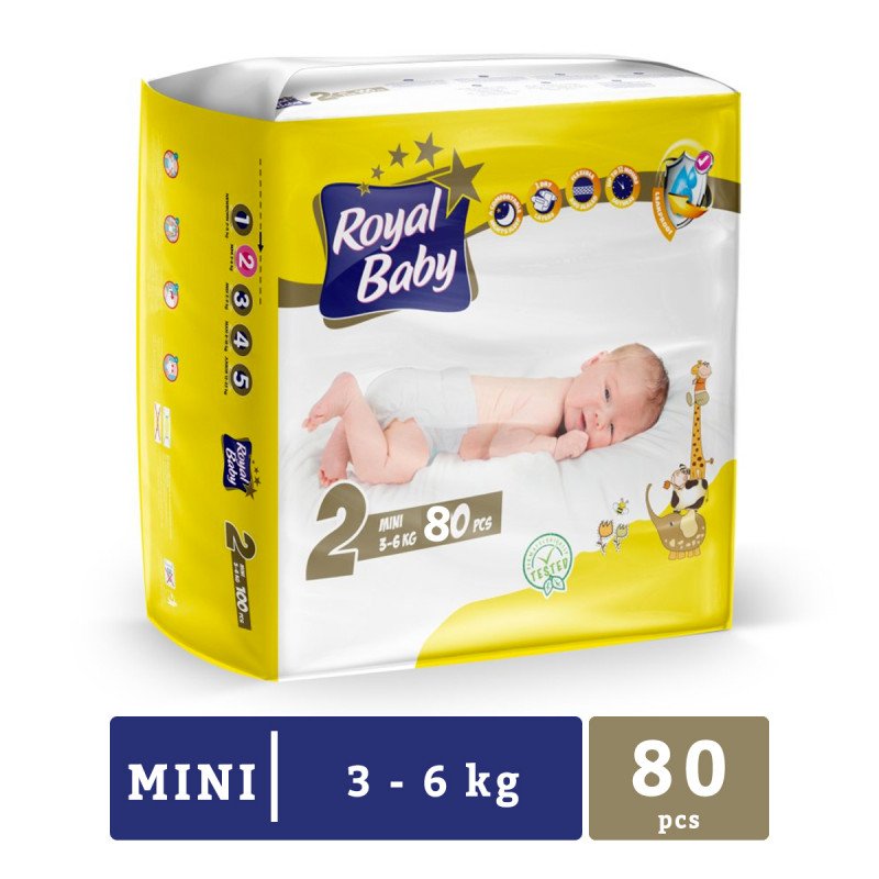 Royal Baby Mini (36KG) Baby Diapers 80 Pc Pack Nesh Kids Store
