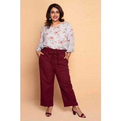 Curvy Women's Casual High Waist Linen 