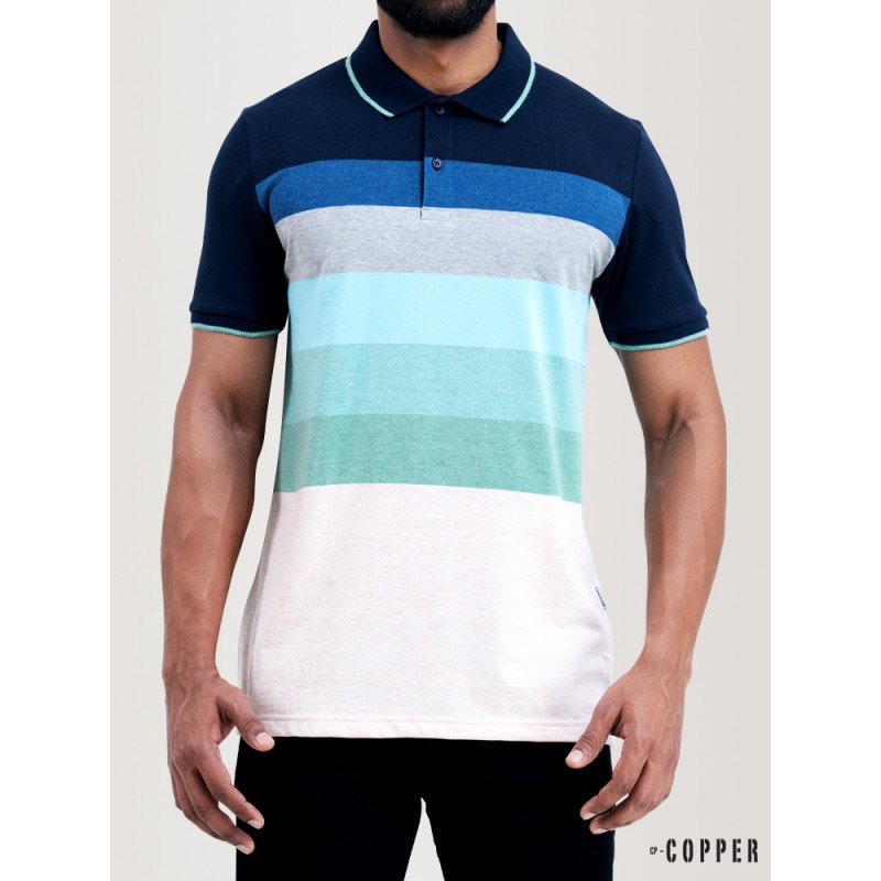 Stripe Detail Polo LS-Electric Green