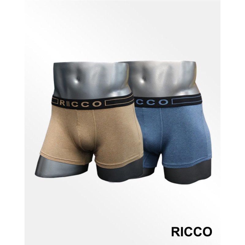 Men's Solid Melange Blue and Light Beige Premium Trunks - Zoop