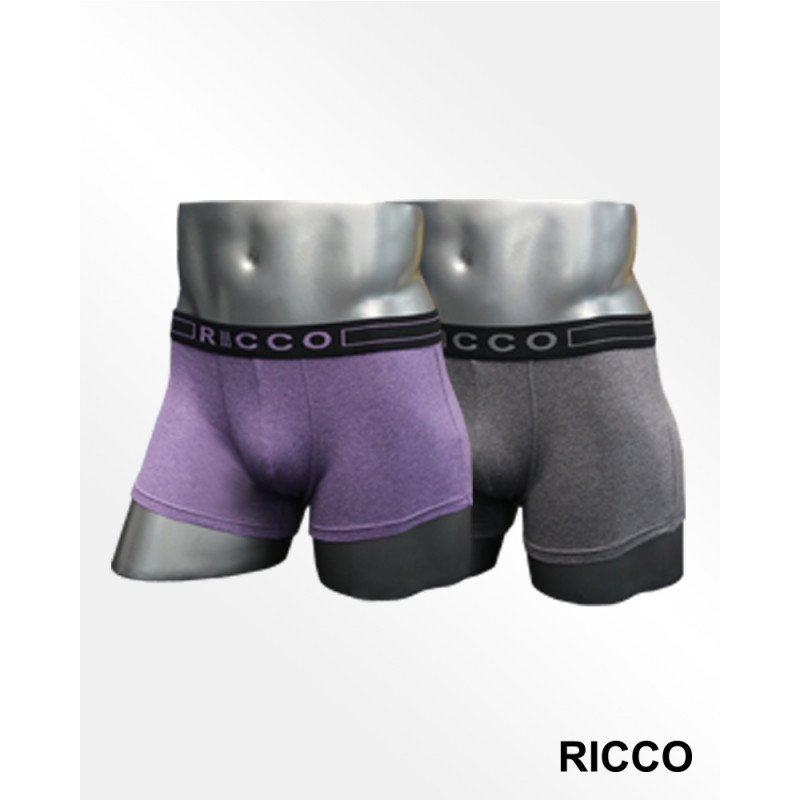Men's Solid Melange Grey and Purple Premium Trunks - Zoop