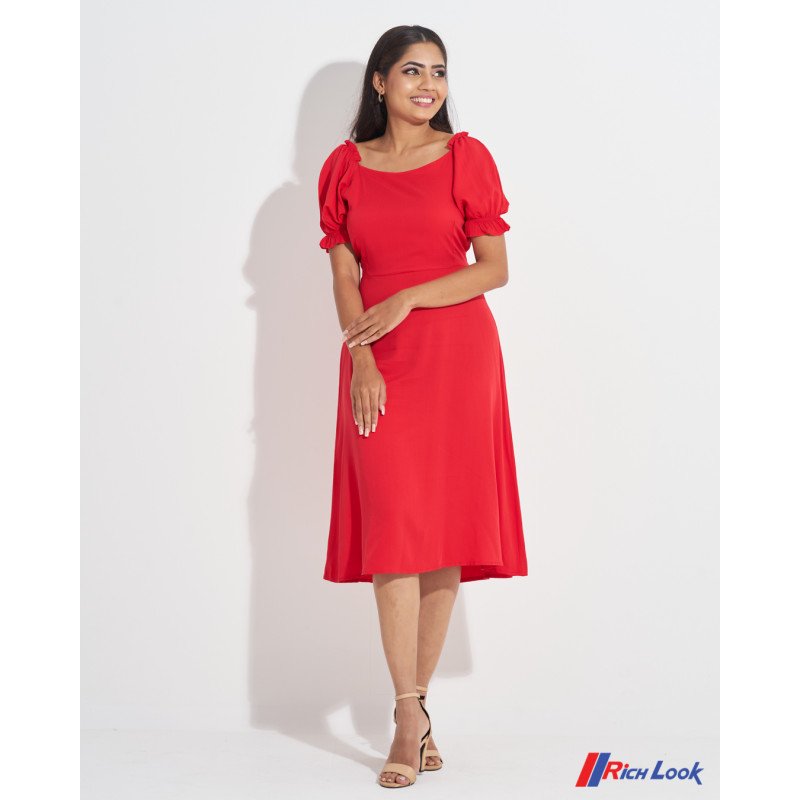 Puff Sleeve Frock Rich Look