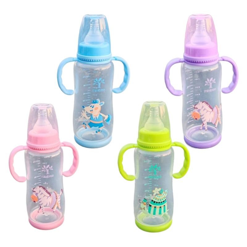 MiniTree 150ml Baby Feeding Bottle with Dual Handles – Blue Ocean Print (3+ Months)
