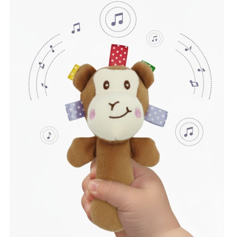 Monkey Ball Rattle Baby Rattle Soft toy - Monkey / Plush Rattle toy - Kids Island - Toys ...
